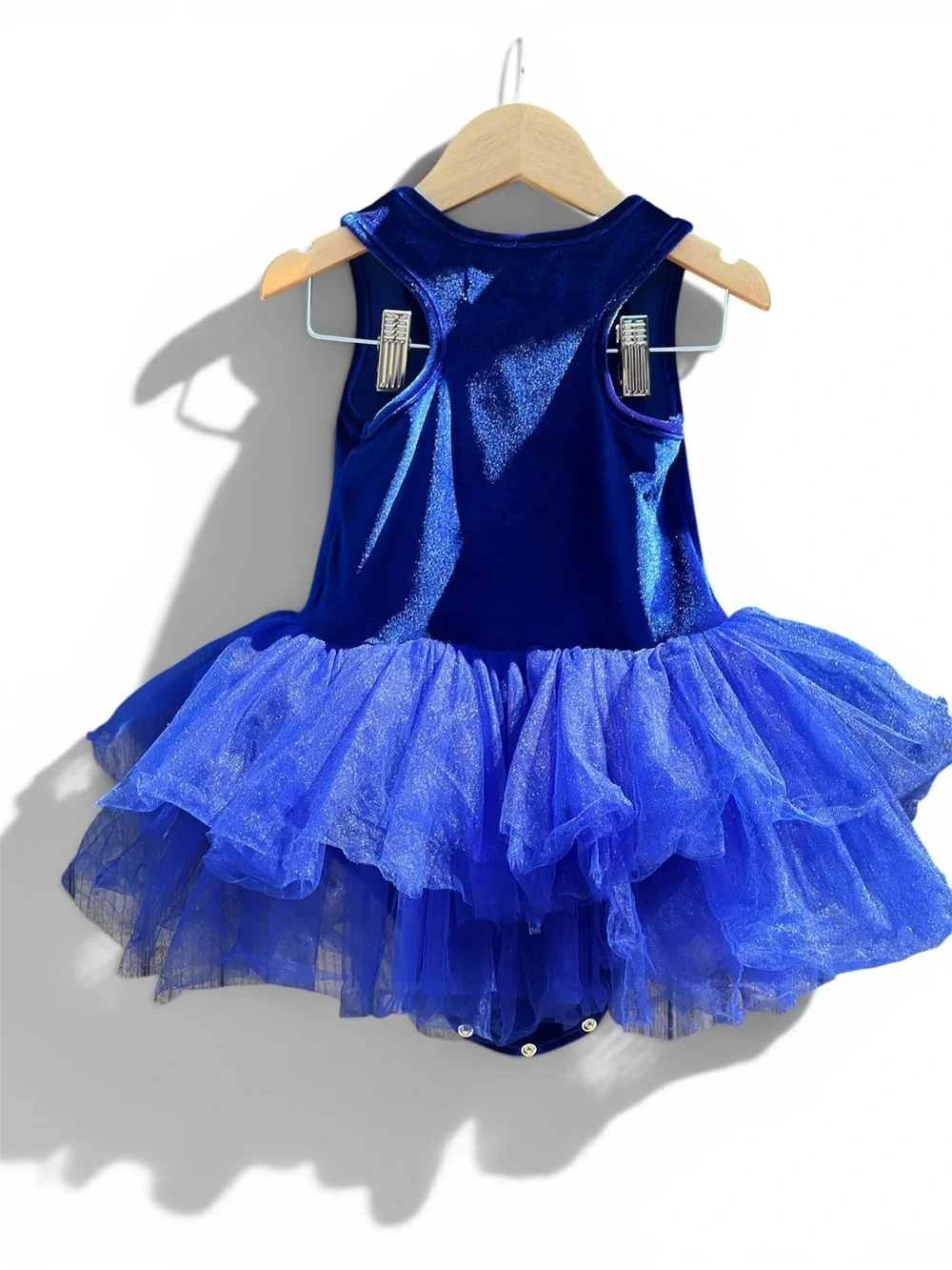Plum Girls 4Y Royal Blue Velvet Sparkle Tutu Leotard Dress
